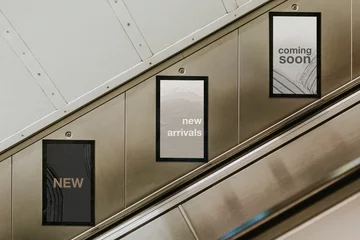 Poster Billboard screens by underground escalator © Rawpixel.com
