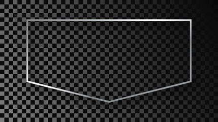 Silver glowing frame with shadow