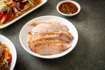 Thai Grilled Pork Neck with Spicy Dipping Sauce
