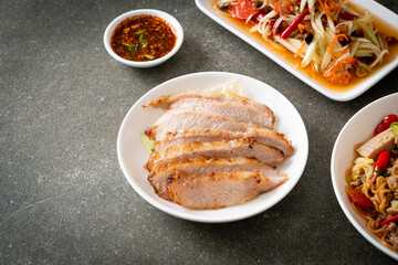 Thai Grilled Pork Neck with Spicy Dipping Sauce