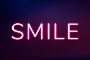 Retro smile neon purple typography