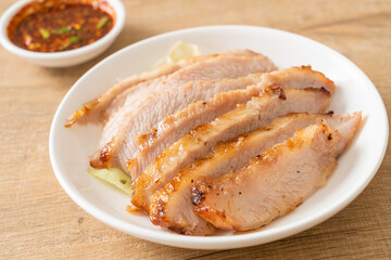 Thai Grilled Pork Neck with Spicy Dipping Sauce