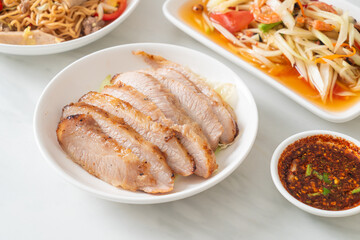 Thai Grilled Pork Neck with Spicy Dipping Sauce