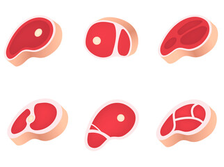 Meat icon, stock vector, logo isolated on a white background. Illustration