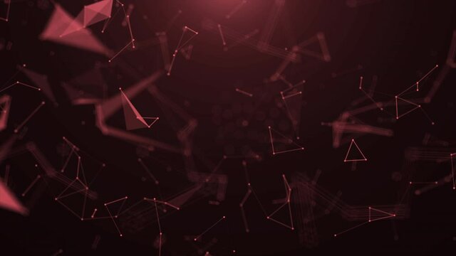 Abstract plexus background, Red background,Futuristic and technology concept, Node and line conection, Backdrop, Slow motion, 4k Resolution.