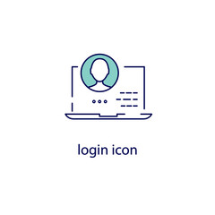 Login Icon Vector Line Symbol. Two colors. 