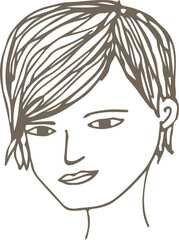 People face icon avatar hand draw sign design