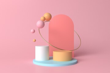 Abstract minimal scene, design for cosmetic or product display podium 3d render.	
