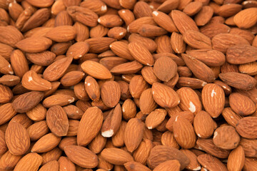 Close-up almonds. Lots of nuts.