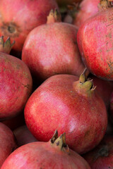 Fruit pomegranates. Red juicy fruit.