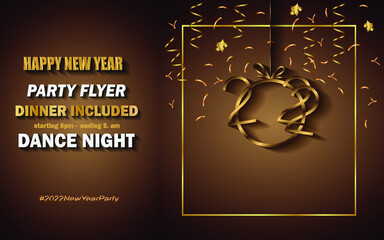 Naklejka premium 2022 Happy New Year background for your seasonal invitations, festive posters, greetings cards.