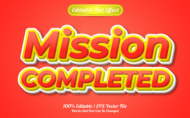 Mission completed text effect
