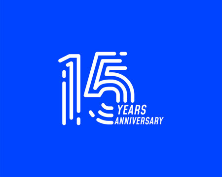 15 years anniversary logo with simple line design for celebration