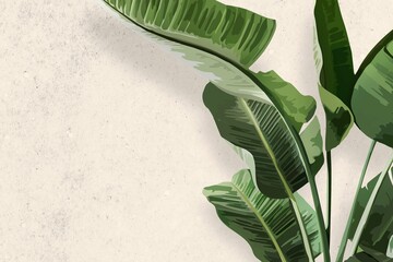 Tropical leaf desktop wallpaper background illustration