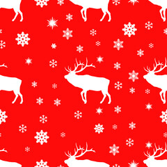 Christmas seamless pattern with deer