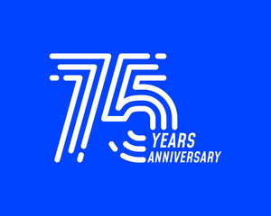 75 years anniversary logo with simple line design for celebration