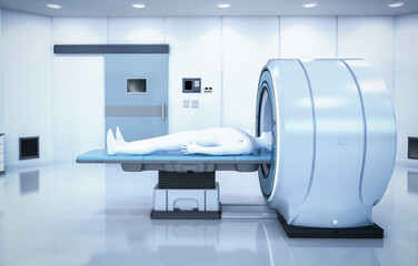 mri scan machine in room
