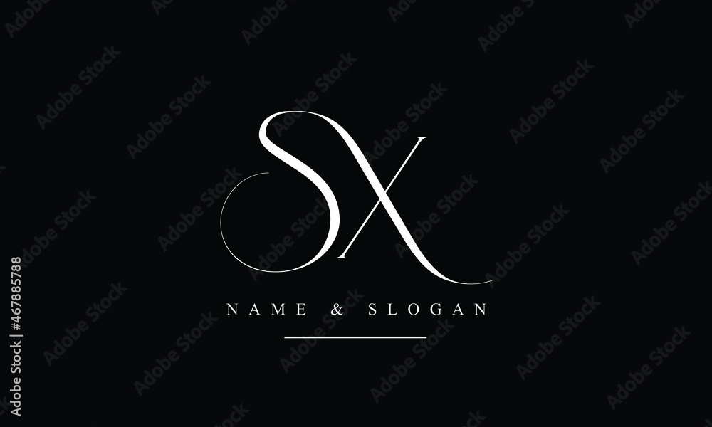 Canvas Prints SX, XS, S, X abstract letters logo monogram