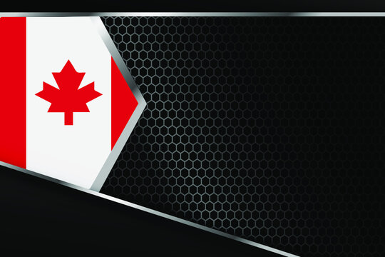 Canada flag business banner with black background