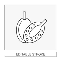 Breadfruit line icon. Large round starchy fruit of tropical tree.Fruit concept. Isolated vector illustration. Editable stroke