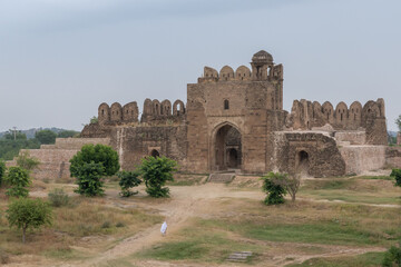 Landscape view of Shah Chandwali gate at ancient Rohtas fort, a UNESCO World Heritage site built by...