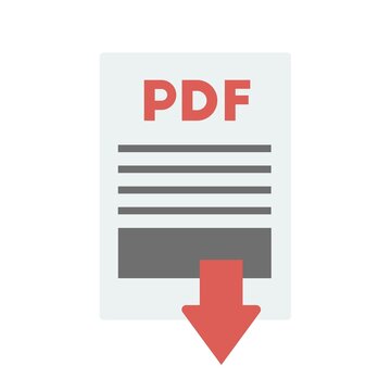 Download pdf file button isolated on white