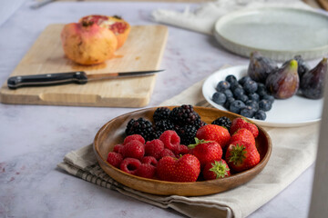 prepare a red fruit breakfast