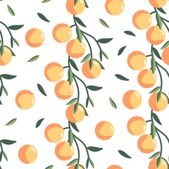 Orange harvesting time seamless pattern