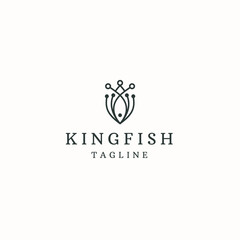 King fish logo icon design template flat vector