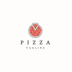 Pizza logo icon design template flat vector