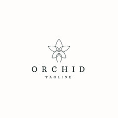 Orchid flower logo icon design template flat vector © SachyStd
