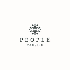 People unity logo icon design template flat vector