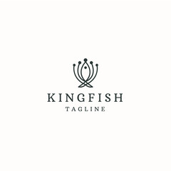 King fish logo icon design template flat vector