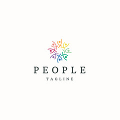 People unity logo icon design template flat vector