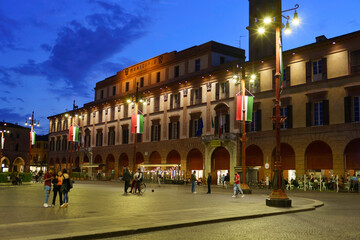 Forli, Emilia-Romagna, Italy: the city at evening, Aurelio Saffi square