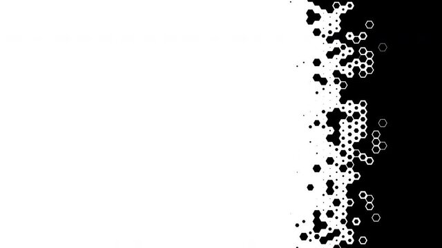 Hexagon Transition Set. Monochrome Set of Transitions for projects. Slideshow, Broadcast animation Concept. 4K