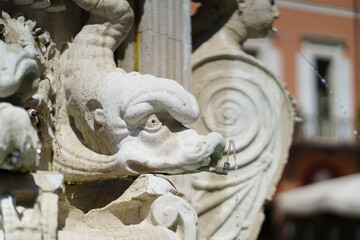 Fototapeta premium Cesena: historic fountain in the castle square