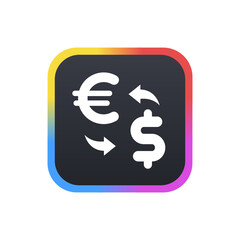 Exchange Euro to Dollar - Sticker