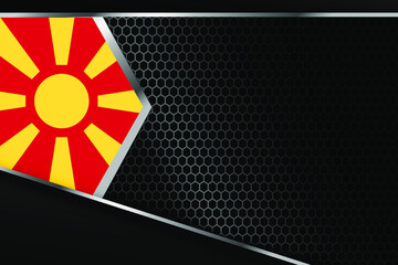 Macedonia flag business banner with black background