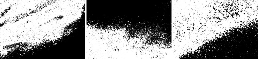 Grunge vector backgrounds set. Rough grungy textures collection. Highly detailed grunge. Powder, flour, salt, sugar or dust texture. Powder stain.