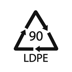 Composites recycling symbol LDPE 90. Vector illustration
