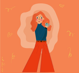 Girl with cup of coffee