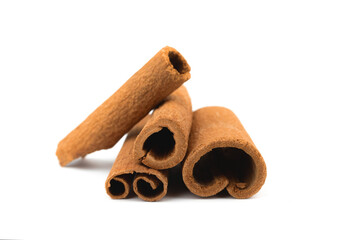 Cinnamon sticks isolated on a white background photo