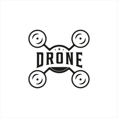 drone logo vintage vector illustration template icon graphic design