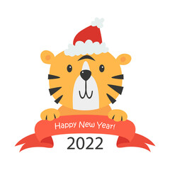Cute 2022 new year symbol tiger.