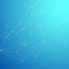 Fototapeta premium Abstract plexus background with connected lines and dots. Wave flow. Plexus geometric effect Big data with compounds. Lines plexus, minimal array. Digital data visualization, illustration