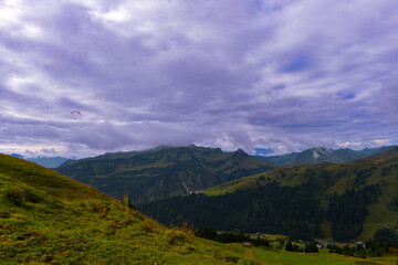 Fototapeta premium Damülser Berge im Bregenzerwaldgebirge in Vorarlberg