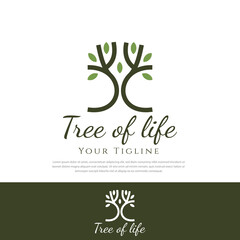tree of life logo, clean leaf, simple, modern
