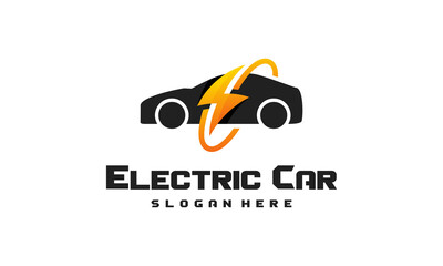 Electric Car logo designs concept vector, Car Technology logo template vector Illustration