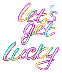 Let's get lucky  lettering for kid's card's, poster's, design project
